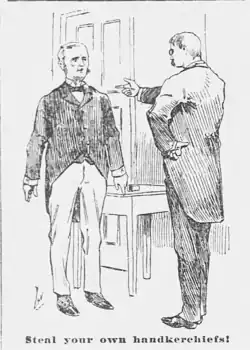 Dr. Parkyn trying to get a hypnotized subject to steal a handkerchief.