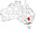 The interim Australian bioregions, with Cobar Peneplain in red
