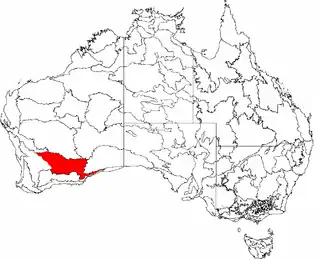 The interim Australian bioregions, with Coolgardie in red