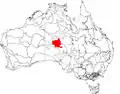 The interim Australian bioregions, with Finke in red