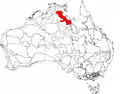 The interim Australian bioregions, with Gulf Fall and Uplands in red