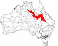 The interim Australian bioregions, with Mitchell Grass Downs in red