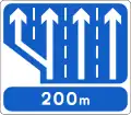 F 308 Lane Gain (Three to Four Lanes, 200&nbsp;m)