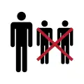 Example of a 'cross' on BP 019: 'Single person'. Note how the red cross is specifically centered on the two people in the background.