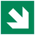 E006 – Direction, 45° arrow (90° increments), safe condition