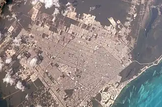 Downtown Cancún from the International Space Station