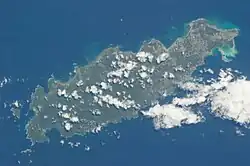 Please orient this picture northwards so that the southwest portion of the island is in the bottom left of the frame.