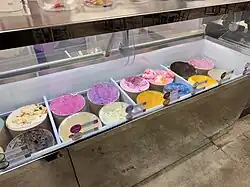 Baskin-Robbins flavors on display in one of the chain's parlors