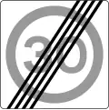 End of zone with special speed limit