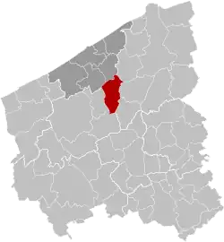 Location of Ichtegem in West Flanders