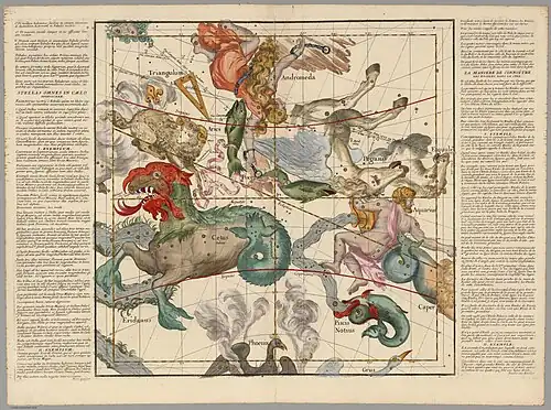 Image 9 Ignace-Gaston Pardies Map credit: Ignace-Gaston Pardies Ignace-Gaston Pardies (1636–1673) was a French Catholic priest and scientist. His celestial atlas, entitled Globi coelestis in tabulas planas redacti descriptio, comprised six charts of the night sky and was first published in 1674. The atlas uses a gnomonic projection so that the plates make up a cube of the celestial sphere. The constellation figures are drawn from Uranometria, but were carefully reworked and adapted to a broader view of the sky. This is the second plate from a 1693 edition of Pardies's atlas, featuring constellations including Pegasus and Andromeda, visible in the northern sky. More selected pictures