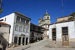 Carrazedo de Montenegro showing the Church of São Nicolau in the background