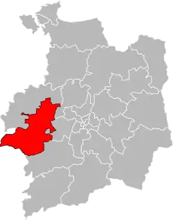 Location of Canton of Montfort-sur-Meu
