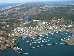 Aerial view of Ilwaco and Ilwaco Harbor, 2008
