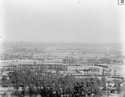 Lines of the fast-growing, narrow U. × hollandica cultivars 'Klemmer' and 'Dumont' were common in Flanders in the early 20th century (Bailleul, c.1915)[12]