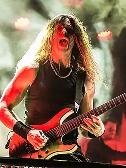 Broderick performing with In Flames in 2023