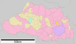 Location of Ina in Saitama Prefecture