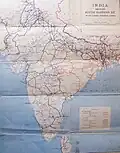 Major routes of the Indian rail system in 1955