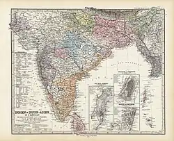 Map of India and Asia, Stieler's Atlas.