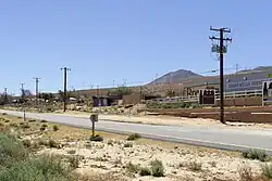 The community of Indian Wells, view to the southwest across the southbound lanes of California State Route 14