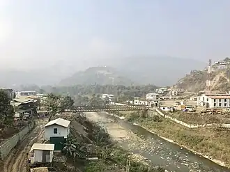 Rikhawdar-Zokhawthar border crossing across the Tyao River.