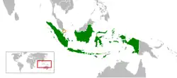Map indicating locations of Indonesia and Singapore