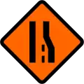 Lane ends on right