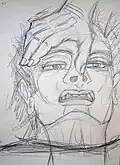 Inf VIII 52-63 Revenge on Filippo Argenti, Anthony Cristiano, pencil drawing