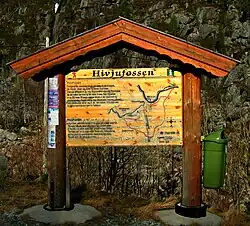 Information board near to the Hivjufossen waterfall
