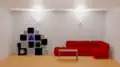 Light from the wall to the ceiling
