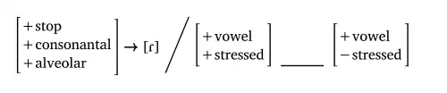 Phonological Rule for Intervocalic flapping in American English