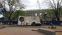 The Aduana Building behind Plaza Mexico in the process of restoration in 2024