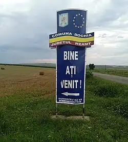 Entrance sign to Dochia