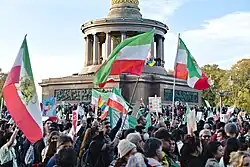 Woman Life Freedom solidarity protest at the Tiergarten in Berlin, 22 October 2022