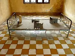 Image 1Iron bed in torture room at Tuol Sleng Genocide Museum, Phnom Penh