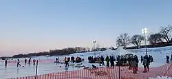 Rock the River Winter Festival set up before games