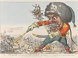 Gen'l Swallow Destroying the French Army. By Isaac Cruikshank.