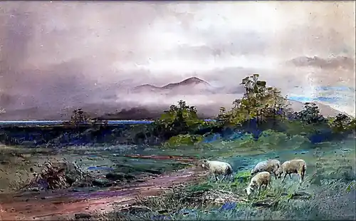 Ngarara Road Station with Kapiti Background, 1892