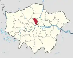 Islington shown within Greater London