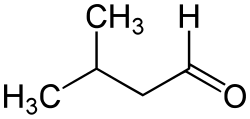 2D representation of the chemical structure of isovaleraldehyde .