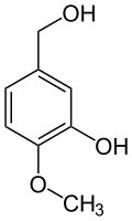 Skeletal formula of isovanillyl alcohol