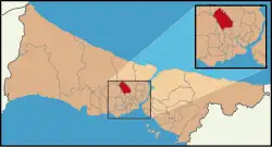 Map showing Sultangazi District in Istanbul Province