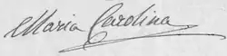 Princess Maria Carolina's signature