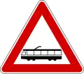 Trams crossing ahead