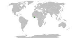 Map indicating locations of Ivory Coast and Taiwan