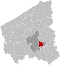 Location of Izegem in West Flanders
