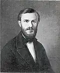 J. J. W. Lagus, (1821-1909), professor and rector of the University of Helsinki. Harald Smedberg's 1952 copy of a painting by Ida Silfverberg.