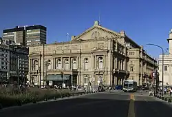 Teatro Colón - Project and drawing by Victor Meano Front entrance towards Plaza Lavalle