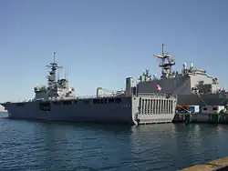 JS Ōsumi and USS&nbsp;Fort McHenry on 5 February 2006