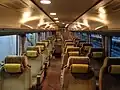 Interior of a Green (first class) car of a 283 series EMU